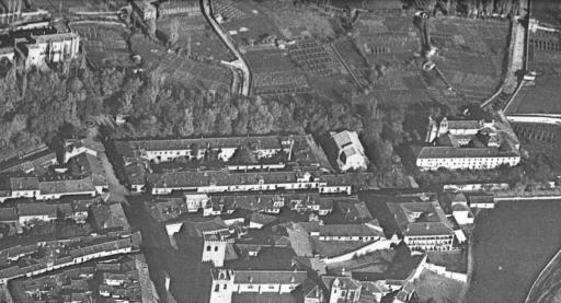 Vista aérea 1935. En ella se aprecia la huerta de Sigüenza prácticamente sin edificaciones, en vivo contraste con la actualidad
