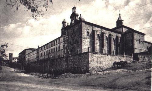 Vista del edificio del Seminario a principios del siglo XX, con la iglesia en primer plano