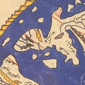 Fragmento de mapamundi de al-Idrisi en el que aparece el sureste europeo representado muy toscamente