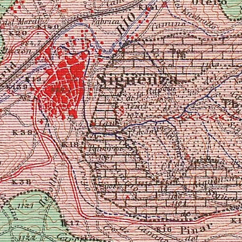 Fragmento de mapa geológico de la zona de 1950