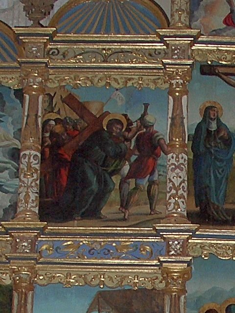 Jesús con la cruz a cuestas camino del Calvario