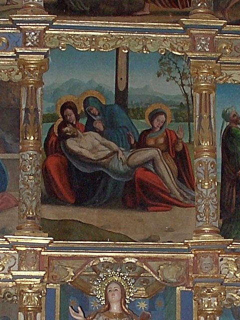 Escena del Llanto sobre Cristo muerto, en la que aparece María Magdalena